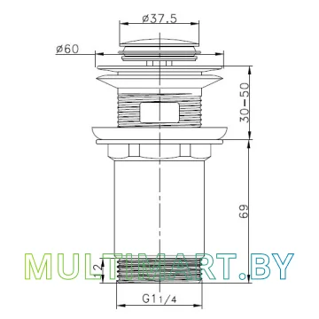 Умывальник Lauter 21502 (клапан 21190G) картинка 7